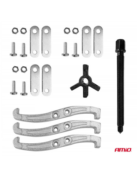 Zestaw trójramiennych ściągaczy do łożysk oraz kół pasowych, zębatych i zamachowych AMIO-04755