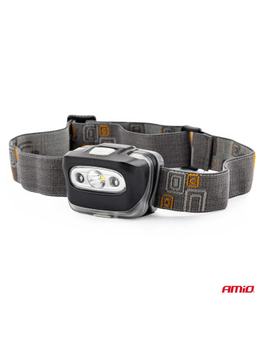 Latarka czołowa LED 3W akumulator 1200mA 180Flux IPX4 AMIO-02200