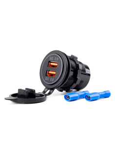 Wodoodporna ładowarka z gniazdami 2x USB 12V 24V MOD-05 AMIO-02855