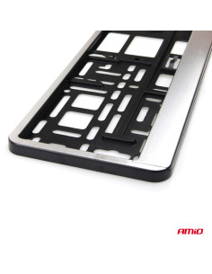 Ramka tablicy rejestracyjnej srebrna szczotkowana AMIO-01646 2