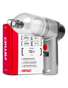Odkurzacz samochodowy bezprzewodowy bezszczotkowy HEPA 70W 4000mAh AMIO-03693