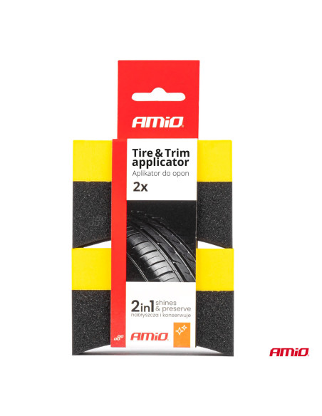Gąbka aplikator do opon samochodowych zestaw 2 szt. AMIO-04018