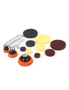 Gąbki pady polerskie mini zestaw do polerowania detali 15 el. AMIO-03700