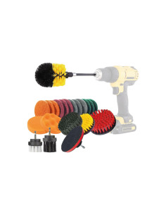 Szczotki czyszczące sprzątające na wiertarkę wkrętarkę + pady 22 szt. AMIO-02594 2